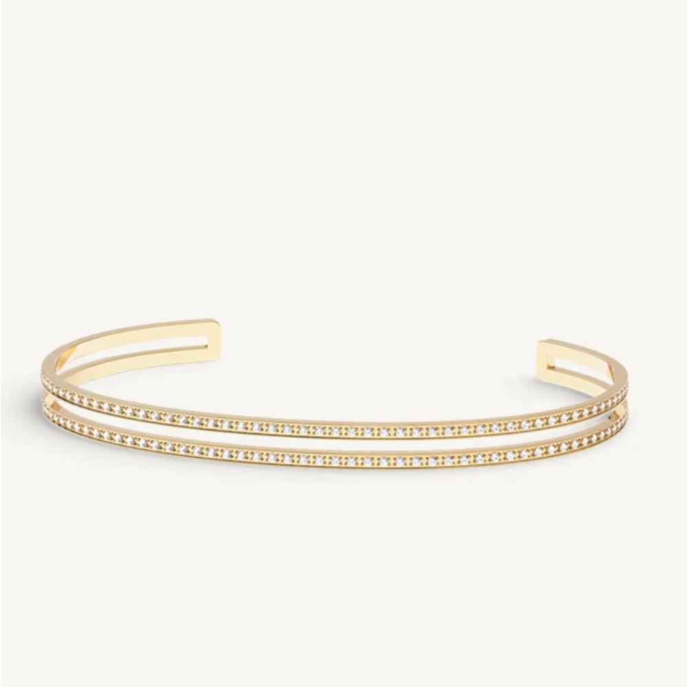 Dual Diamond Bangle Polished